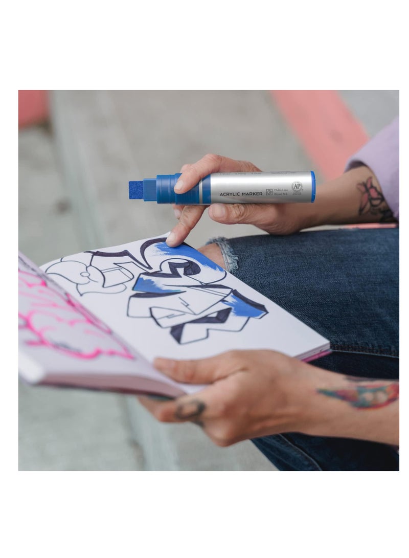 SYOSI Acrylic Paint Markers, 7Pcs Acrylic Paint Markers 15mm Felt Tip Colored Markers Bulk Large Permanent Markers Waterproof Markers Big Marker Pen for Wood, Plastic, Rock Almost All Solid Surfaces - Image 3