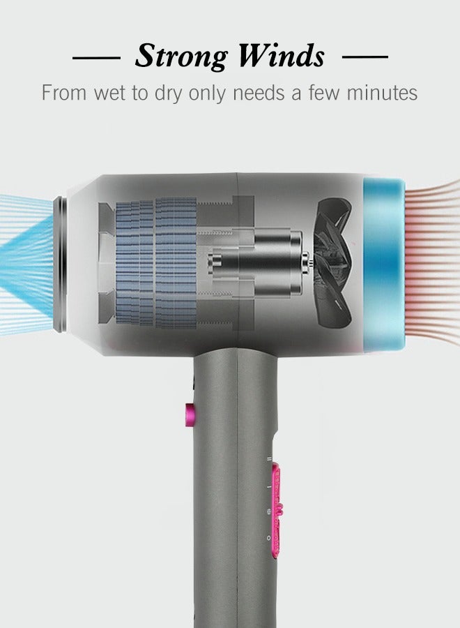 AccLoo Hair Dryer 1800W Powerful Ac Motor Fast Drying Blow Ionic with 2 Speed 3 Heat Setting - Image 5
