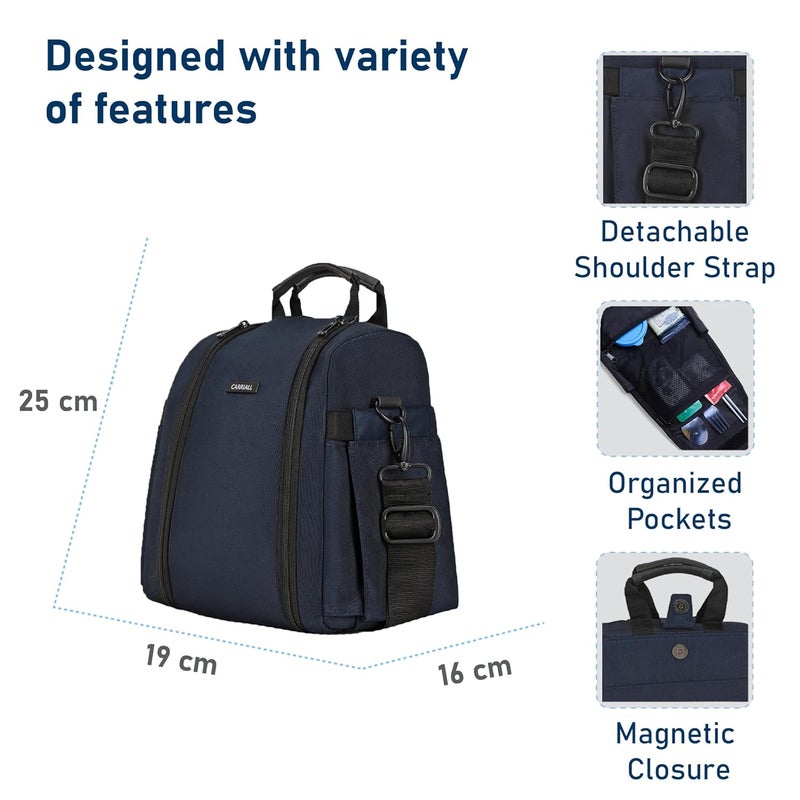Carriall Navy Meal BagTiffin Bag for Office College School Picnic Reusable WaterResistant Lunch Box Cover Bag Only 8L Capacity Storage Gifting for MenWomen Kids BoysGirls - Image 3