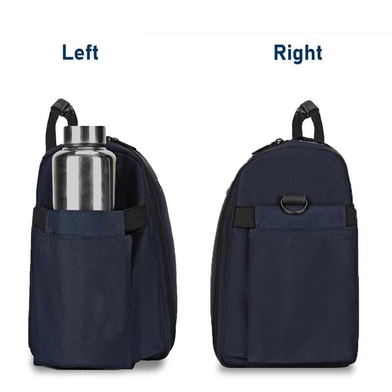 Carriall Navy Meal BagTiffin Bag for Office College School Picnic Reusable WaterResistant Lunch Box Cover Bag Only 8L Capacity Storage Gifting for MenWomen Kids BoysGirls - Image 2