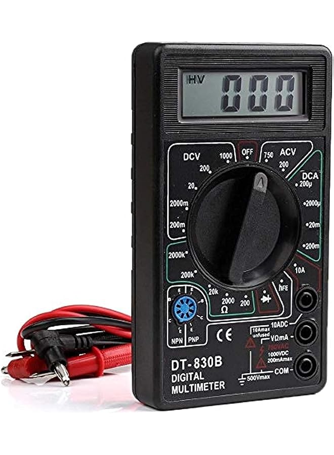 Professional Digital Multimeter Volt-Meter Ammeter Ac Dc Ohm Amp Diode Tester - Black - Image 1