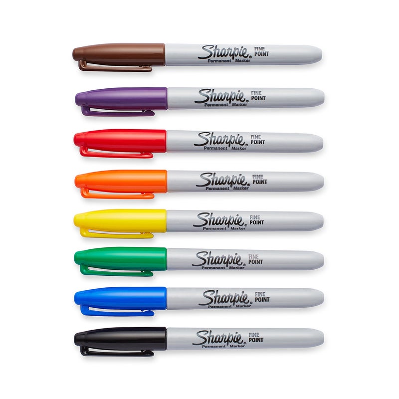 Sharpie 30078 Permanent Markers, Fine Point, Classic Colors, 8 Count (Assorted) - Image 3