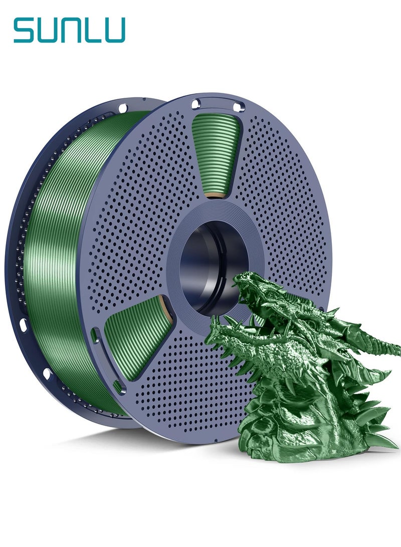 SUNLU Silk PLA+ Filament 1.75mm 2025 Upgrade Spool Compatible with Most 3D Printers, 1kg(2.2lbs) PLA 3D Printer Filament, 1.75mm Dimensional Accuracy +/- 0.02mm, Olive Bronze - Image 1