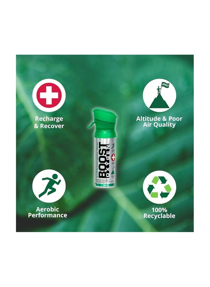 Boost Oxygen Pocket Size Natural 3 Liter Canister | Respiratory Support for Aerobic Recovery, Altitude, Performance and Health (12 Pack) - Image 2