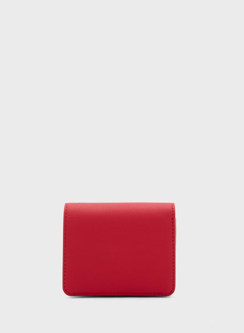 Love Moschino Logo Detailed Flap Over Wallet