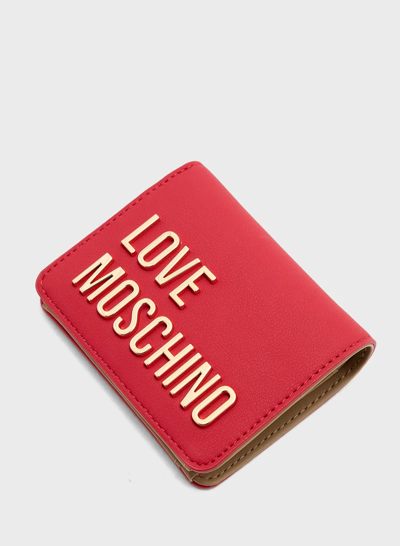 Love Moschino Logo Detailed Flap Over Wallet