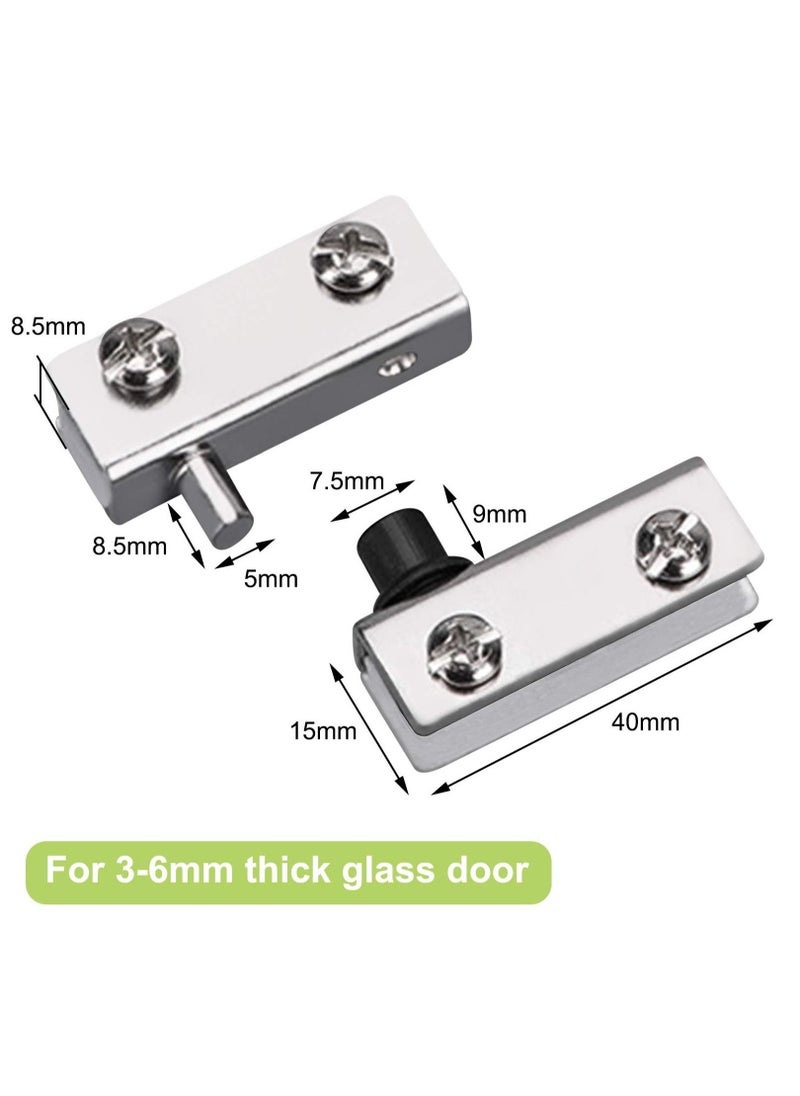 Y&D Glass Door Hinge, 8Pcs Iron Pivot No Drilling Fit for 3-6mm Free-Swinging  - Image 2