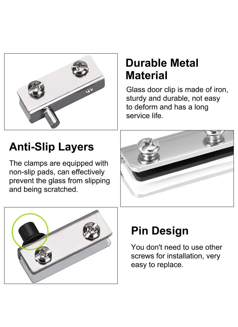 Y&D Glass Door Hinge, 8Pcs Iron Pivot No Drilling Fit for 3-6mm Free-Swinging  - Image 4