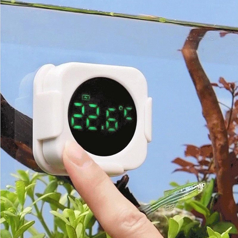 مقياس حرارة حوض السمك الرقمي بشاشة LED وبطارية قابلة لإعادة الشحن ومقياس درجة الحرارة تحت الماء مقاس 2 - Image 5