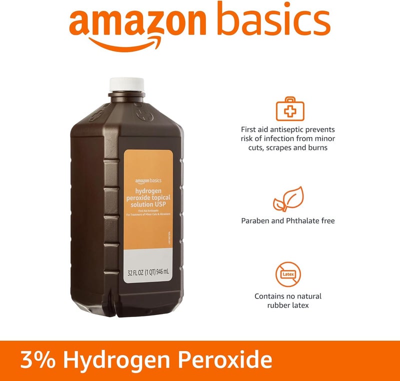 Ççs Hydrogen Peroxide Topical Solution USP First Aid Antiseptic for Cuts Scrapes and Wound Disinfection Pack of 1 32 fl oz - Image 3