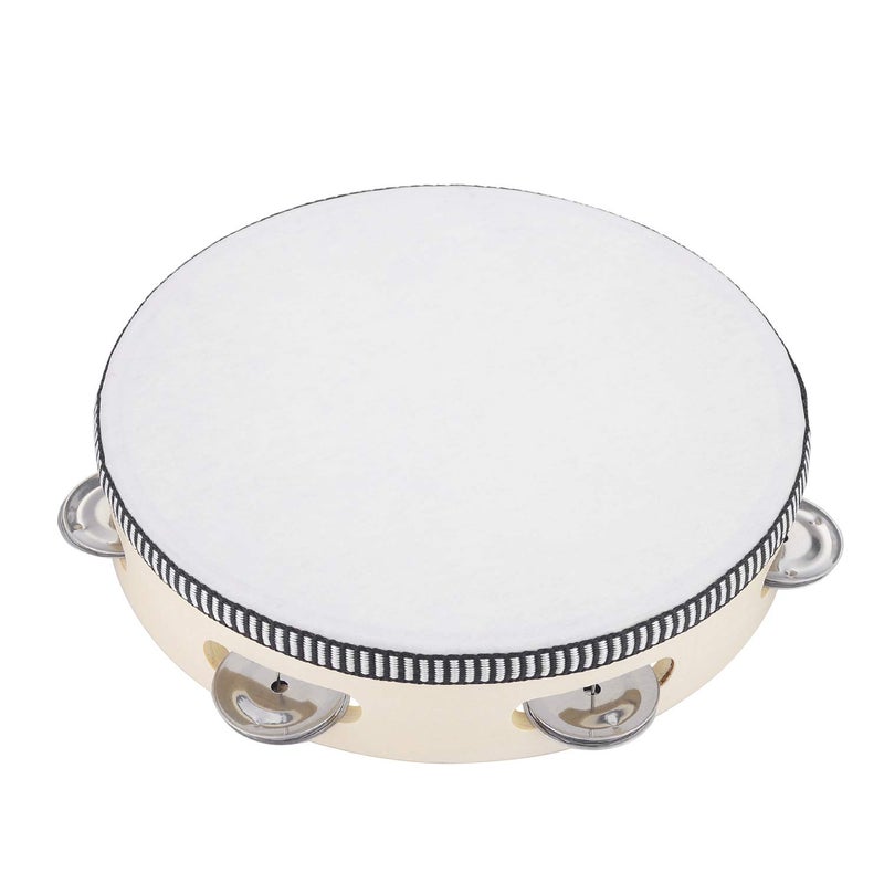 Musfunny Tambourine for Church 8 inch Hand Held Drum Bell Birch Metal Jingles Percussion Musical Educational Drum Instrument for KTV Party Kids Games by Musfunny (8 inch) - Image 4