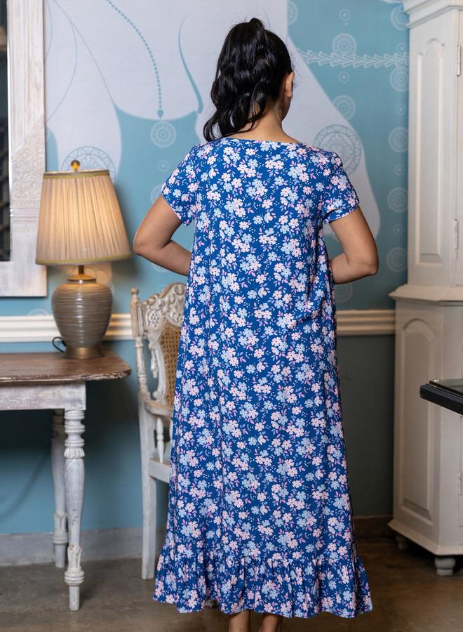 Aadaraya Night Dress Short Sleeves Printed - Image 3