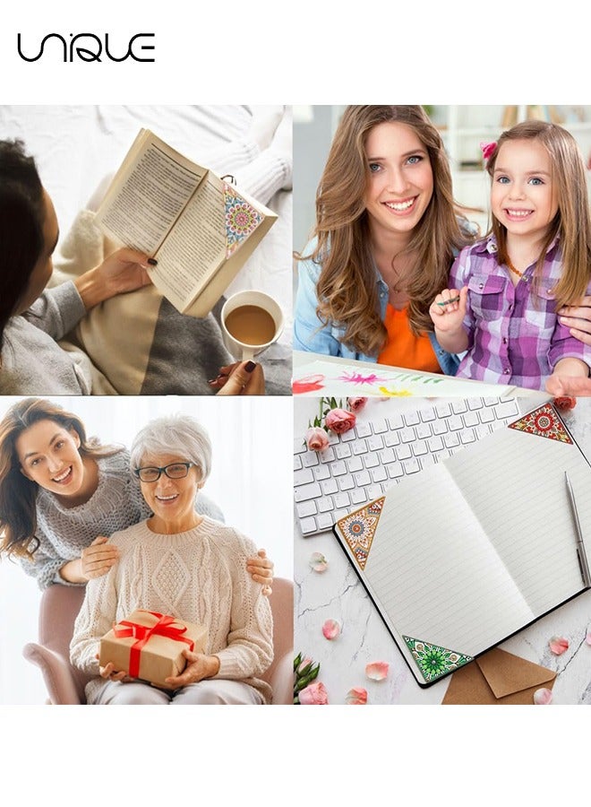Unique 4 Pcs Diamond Painting Bookmarks for Kids,5D Corner Bookmark DIY Triangle Making Diamond Art Bookmarks Crafts Gifts for Adults for Home School - Image 5