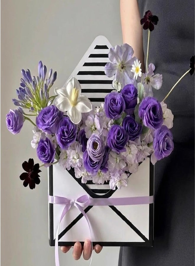 BBJ WRAPS Envelope Flower Boxes for Arrangements Striped Floral Bouquet Wrapping Paper Box Florist Supplies, 8 x 2.8 x 5.7 Inch - 5 Counts - Image 2