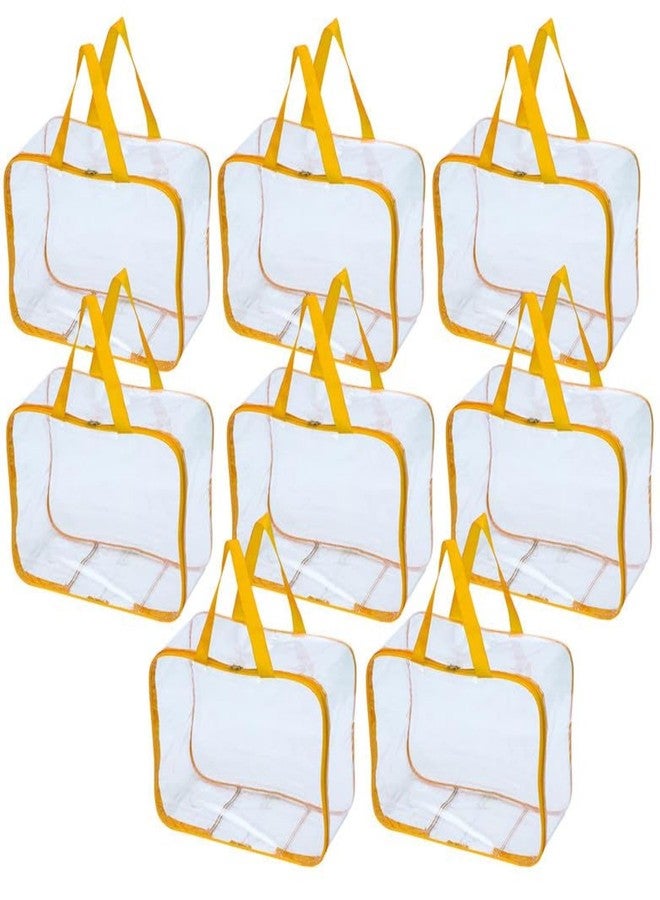 SSBC 8 Pack Nylon 30 L PVC Transparent Clothes Storage Bag for Saree Covers,Clothes, Lehenga, Blankets, Bedsheets, Toys, Docs|Wardrobe Organizer|Clear Storage Box Bag - Image 1