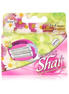 DORCO Dorco Shai 6 Blade Razor Cartridges Only - 4 Cartridges, Premium Precision Blades for a Smooth Shave, Compatible with Shai Razors, Ideal for Daily Grooming and Travel  - Image 1