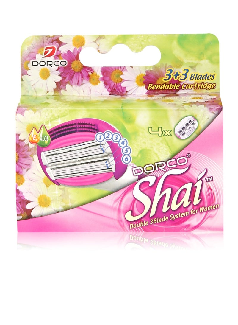 Dorco Shai 6 Blade Razor Cartridges Only - 4 Cartridges, Premium Precision Blades for a Smooth Shave, Compatible with Shai Razors, Ideal for Daily Grooming and Travel - Image 3