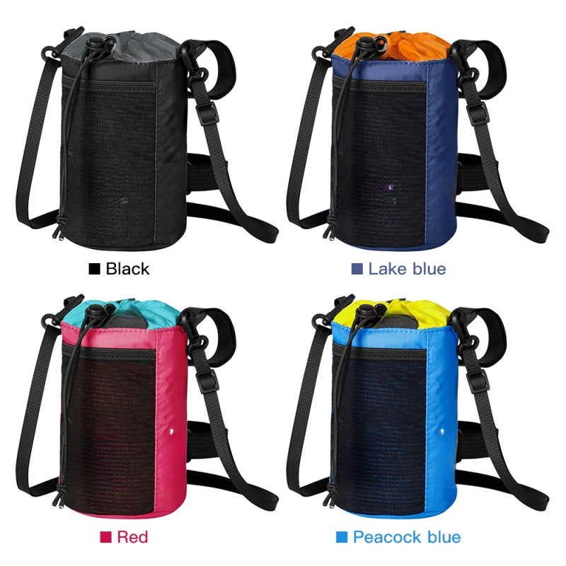 wheel up Bike Bottle Holder Bag Nylon Water-Resistant Cycling Water Bottle Holder - Elastic Mesh Side Pocket for Phone Keys Bike Drink Bottle Storage Bag for Handlebar - Image 5