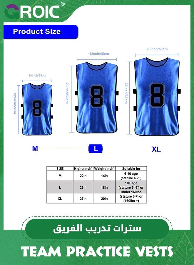 6 Pack Scrimmage Training Vest Team Sports Pinnies Reversible Numbered Soccer Pennies Youth Adult Jerseys, Pennies, Sports, Practice Bibs