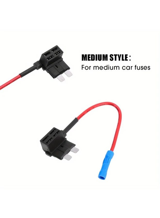 5pcs 12V Add A Circuit Fuse Tap Adapter ATM APM Standard Blade Auto Fuse Holder With 10A Medium Car Fuses - Image 5