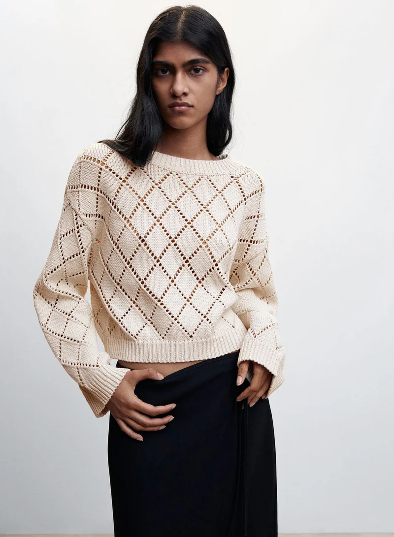 MANGO Openwork Knitted Sweater