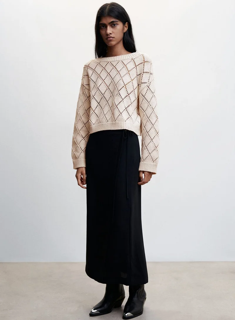 MANGO Openwork Knitted Sweater