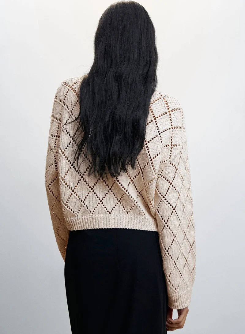 MANGO Openwork Knitted Sweater