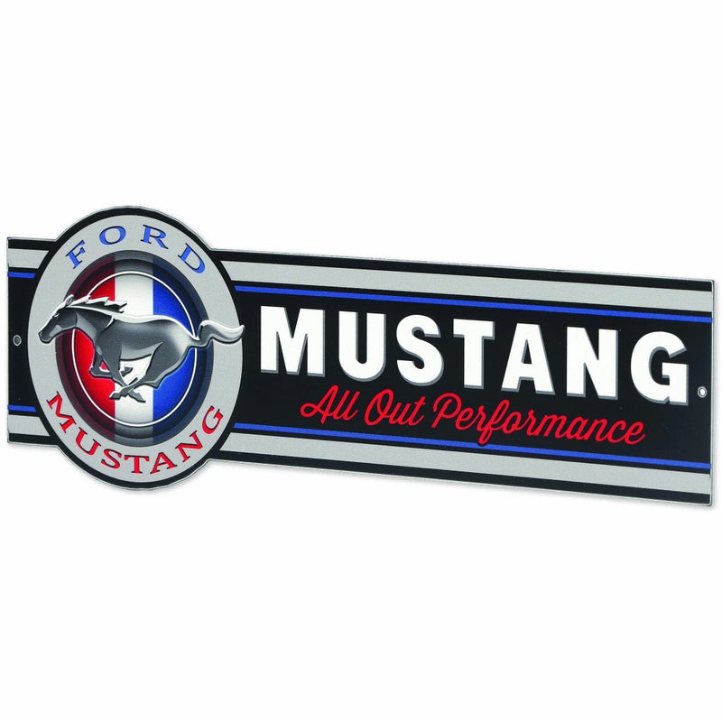 Open Road Brands Ford Mustang All Out Performance Metal Sign - Vintage Ford Mustang Sign for Garage  Shop or Man Cave  - Image 2