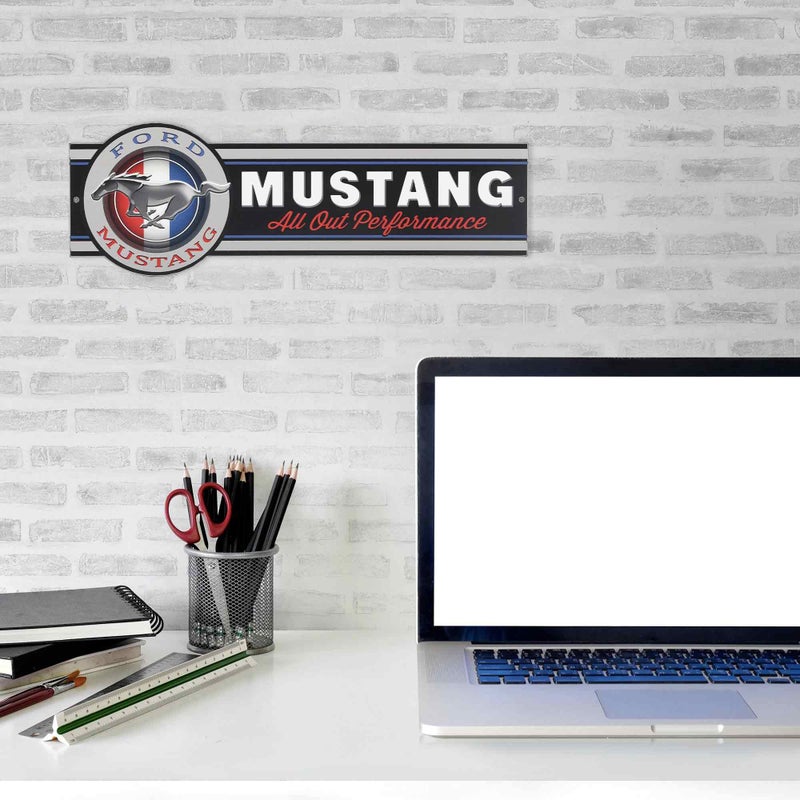Open Road Brands Ford Mustang All Out Performance Metal Sign - Vintage Ford Mustang Sign for Garage  Shop or Man Cave  - Image 5