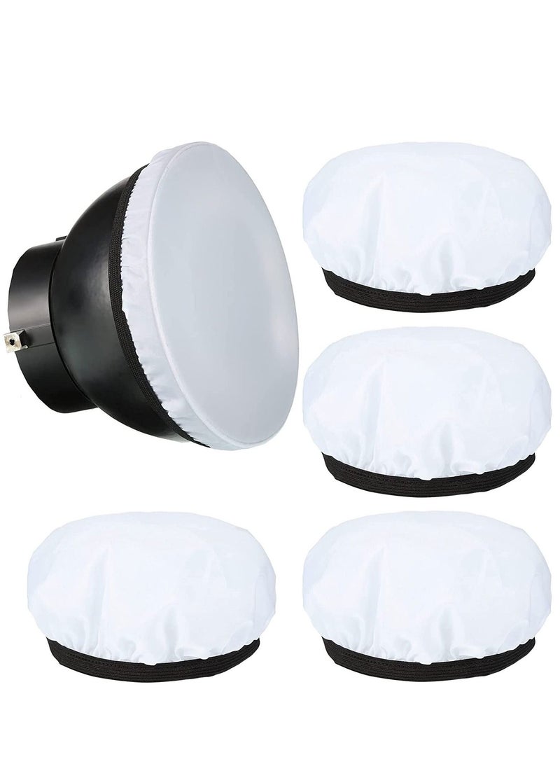 Excefore Diffuser Light Cover Soft White Lamp Sock 7 inch/18cm Standard Cloth Lampshade for Sparkler Reflectors, Strobe Flash LED Video (4 Pack) - Image 1