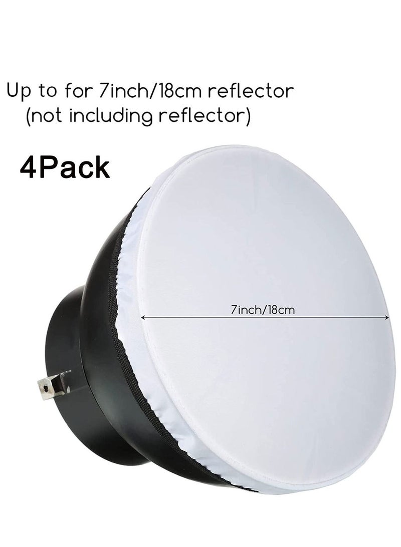 Excefore Diffuser Light Cover Soft White Lamp Sock 7 inch/18cm Standard Cloth Lampshade for Sparkler Reflectors, Strobe Flash LED Video (4 Pack) - Image 5
