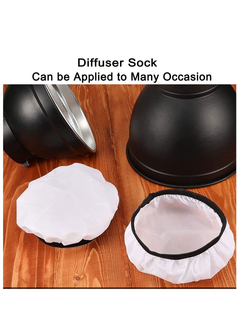 Excefore Diffuser Light Cover Soft White Lamp Sock 7 inch/18cm Standard Cloth Lampshade for Sparkler Reflectors, Strobe Flash LED Video (4 Pack) - Image 4
