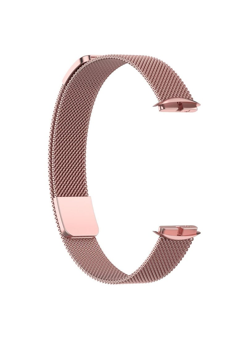 Generic - Metal Mesh Stainless Steel Magnetic Milanese Watch Replacement Band for Fitbit Luxe Special Edition Smartwatch (Rose Pink) - Image 1