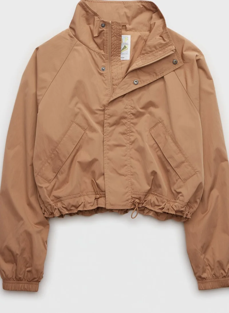 Aerie Button Zip Detail Jacket
