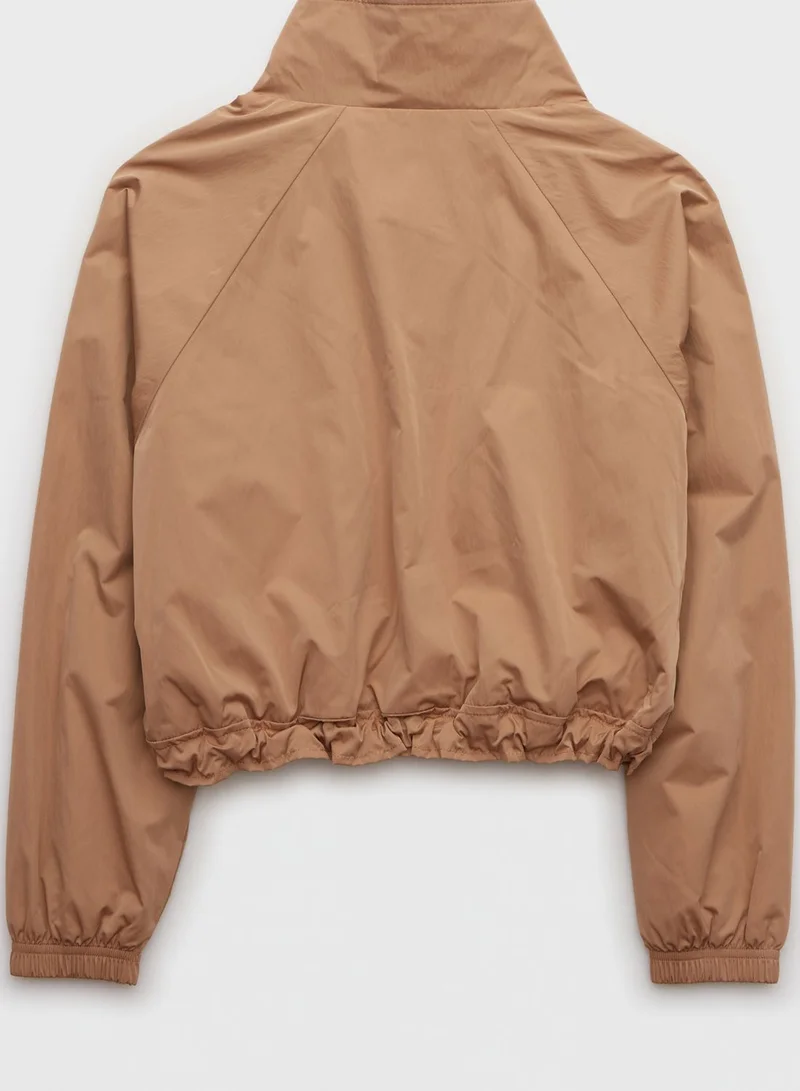 Aerie Button Zip Detail Jacket