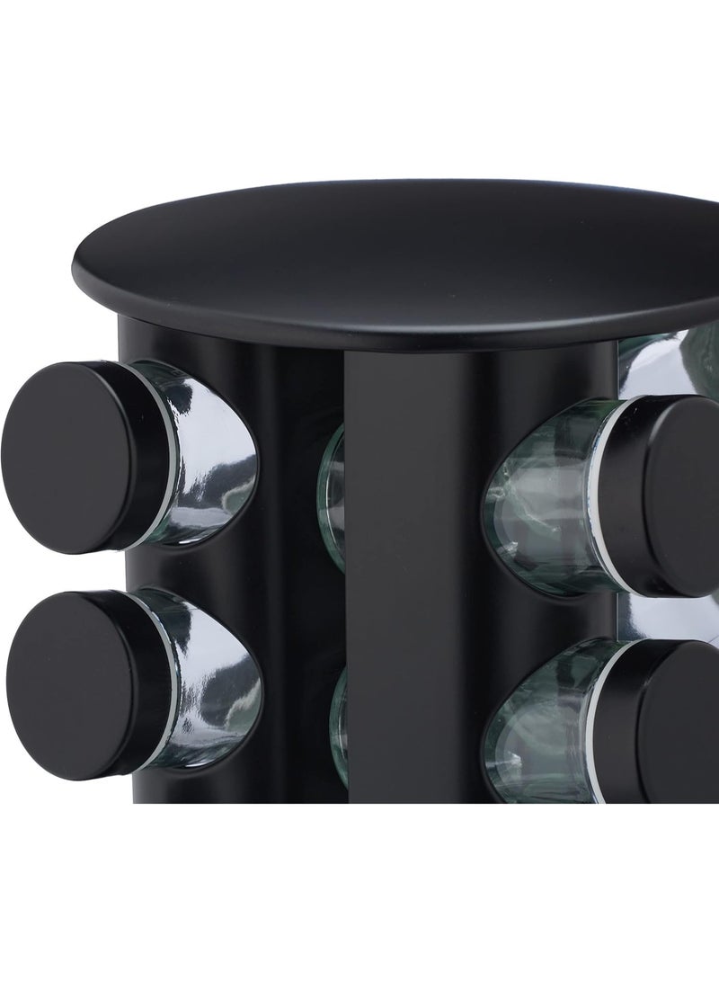 Orchid Stainless Steel Spice Organizer, Seasoning Jars Set, Countertop Storage Spice Rack, Glass Spice Containers for Kitchen Storage, Herb and Spice Containers - Image 4