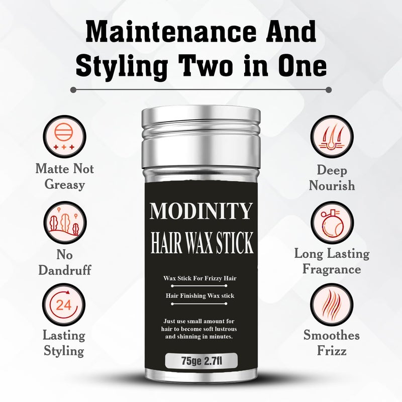 MODINITY Hair Wax Stick For Men Women Frizz Control Baby Hair Styling NonSticky Long Lasting Hold Hair Finishing Stick for Smooth Sleek Look 15g - Image 2