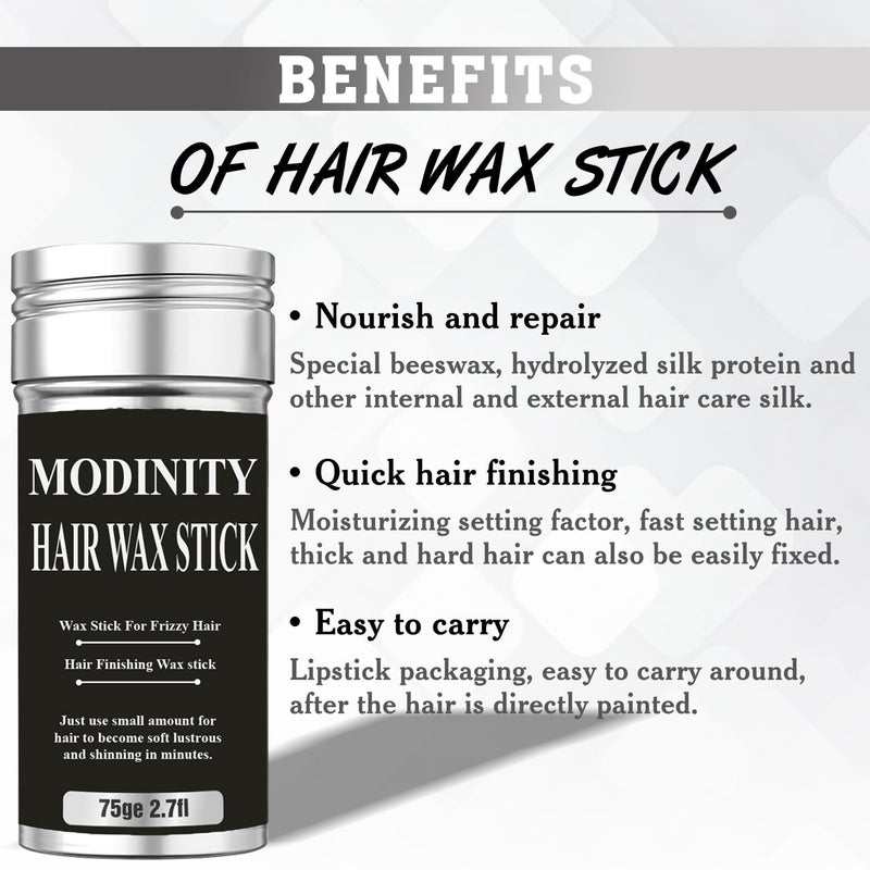 MODINITY Hair Wax Stick For Men Women Frizz Control Baby Hair Styling NonSticky Long Lasting Hold Hair Finishing Stick for Smooth Sleek Look 15g - Image 3
