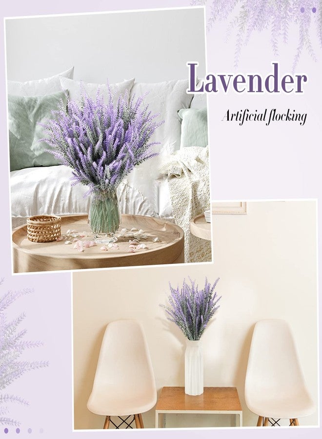 XunYee 80 Bundles Artificial Lavender Flowers UV Resistant Faux Plastic Flowers Faux Lavender Plants for Outdoor Garden Patio Window Box Office Table Centerpiece Indoor Decoration (Purple) - Image 4