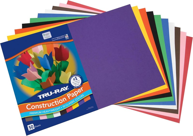 TRU-RAY ورق بناء ثقيل الوزن، ألوان متنوعة قياسية، 12" × 18"، 50 ورقة - Image 2