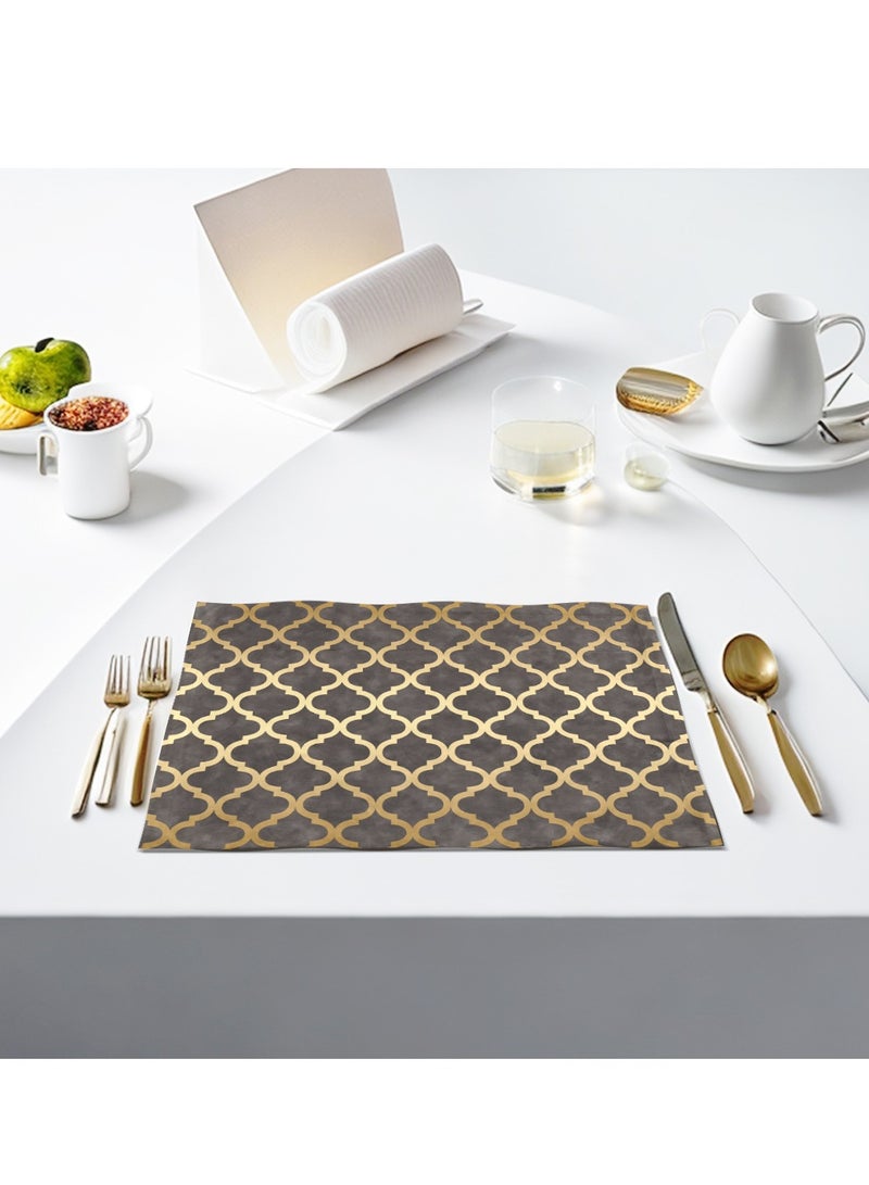 RIZARIES Grey Quatrefoil Table Mats - Image 1