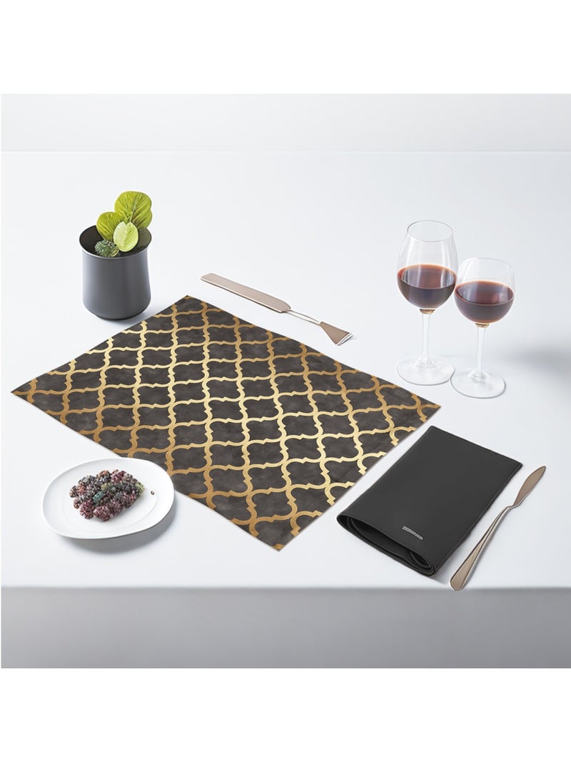 RIZARIES Grey Quatrefoil Table Mats - Image 2