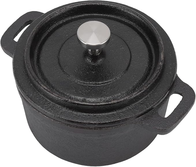 4 Inch Cast Iron Mini Dutch Oven With Lid Dual Handles For Camping Campfire Stove - Image 1