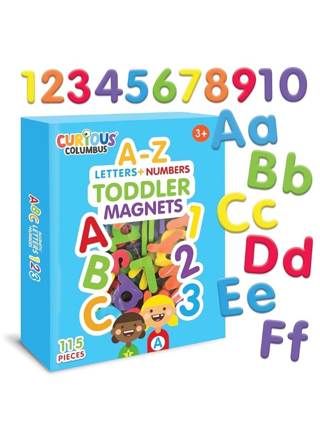 Curious Columbus حروف وأرقام مغناطيسية كولومبوس الفضولية للأطفال الصغار، مغناطيسات ثلاجة من الفوم، حروف الأبجدية وأرقام لتعلم الأطفال 123 ABC مغناطيسات للأطفال الصغار للثلاجة - Image 3