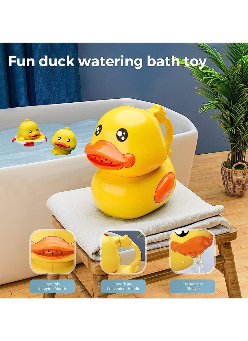 Mr. Penda 3PCS Lovely Duck Baby Bathtub Toys, Safety Toddler Bath Toys, Water Spray Toy, Shower Toy, Floating Wind-Up Toy, Preschool Toddler Pool Toys (Yellow)  - Image 5