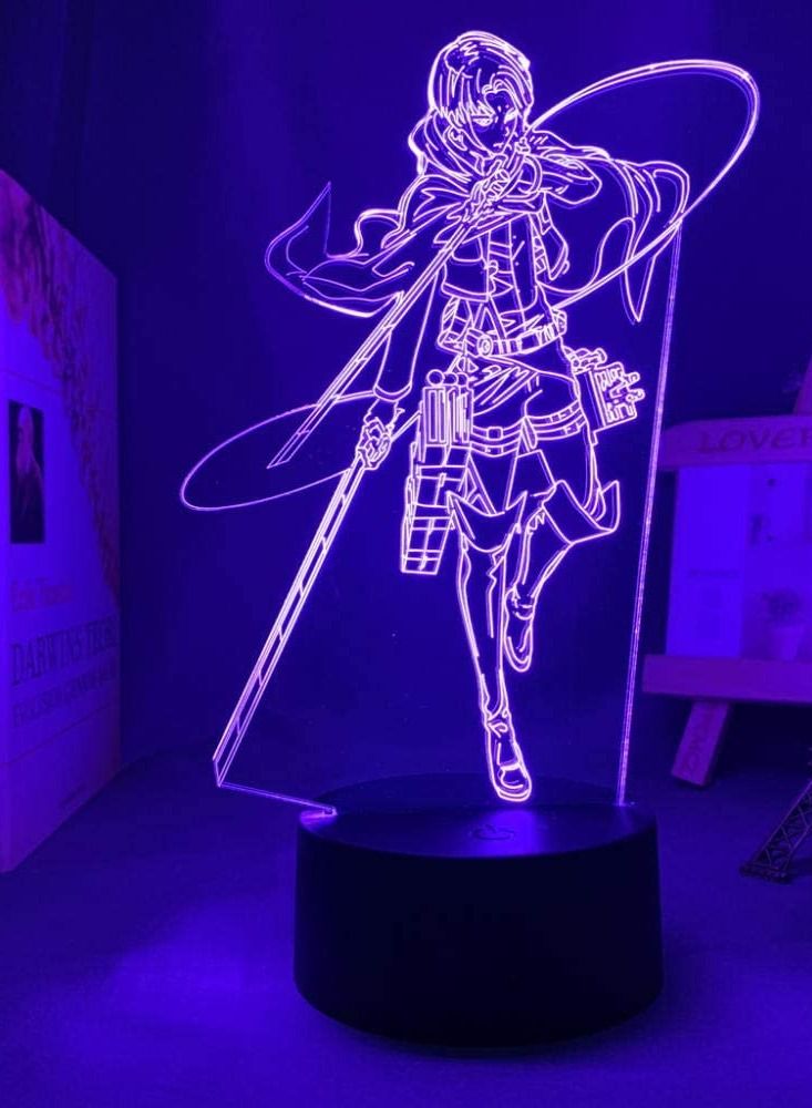 الثقة كي Attack on Titan Levi Ackerman ثلاثية الأبعاد أنيمي الشكل صورة ظلية الوهم ضوء الليل ديكور غرفة نوم الاطفال هدية هجوم على Titan Comic Lights Levi Statuelamp - Image 1