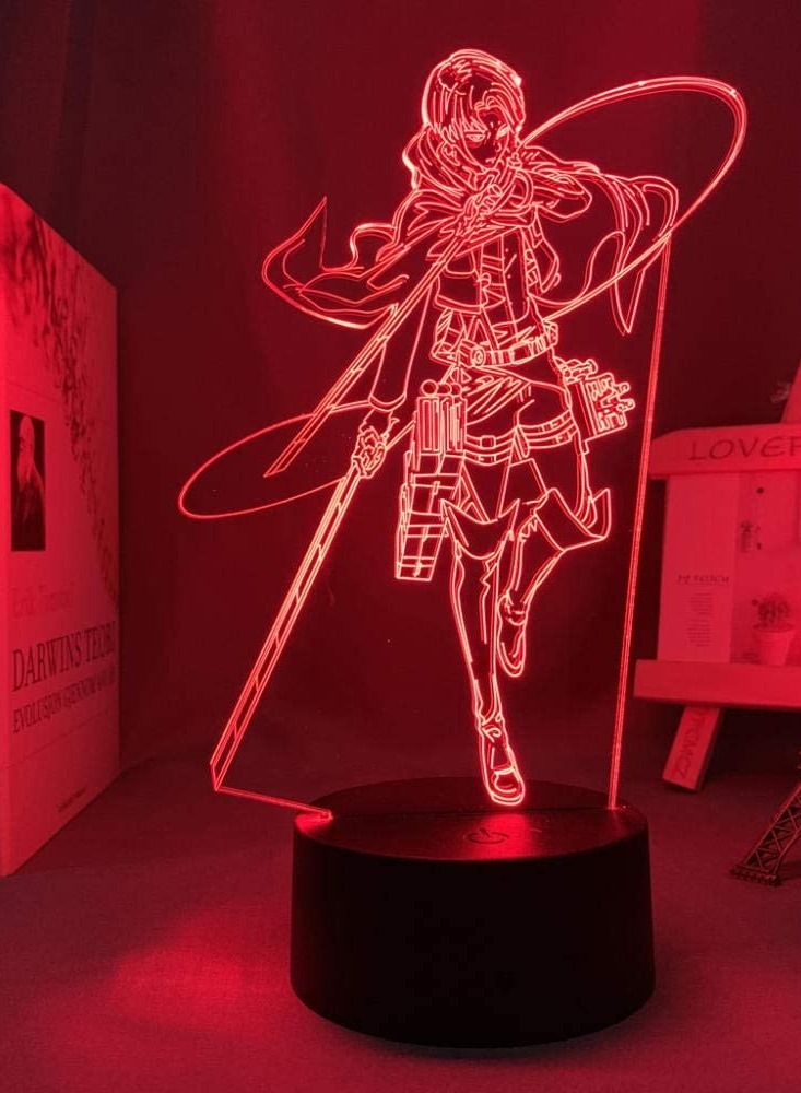 الثقة كي Attack on Titan Levi Ackerman ثلاثية الأبعاد أنيمي الشكل صورة ظلية الوهم ضوء الليل ديكور غرفة نوم الاطفال هدية هجوم على Titan Comic Lights Levi Statuelamp - Image 4