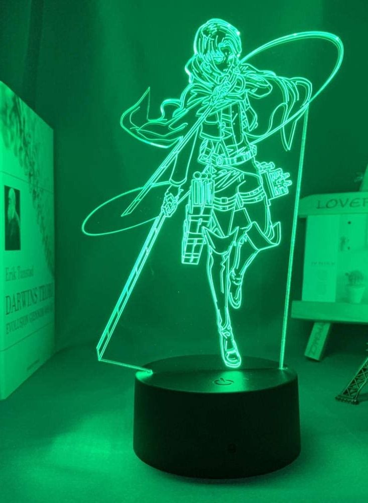 الثقة كي Attack on Titan Levi Ackerman ثلاثية الأبعاد أنيمي الشكل صورة ظلية الوهم ضوء الليل ديكور غرفة نوم الاطفال هدية هجوم على Titan Comic Lights Levi Statuelamp - Image 3