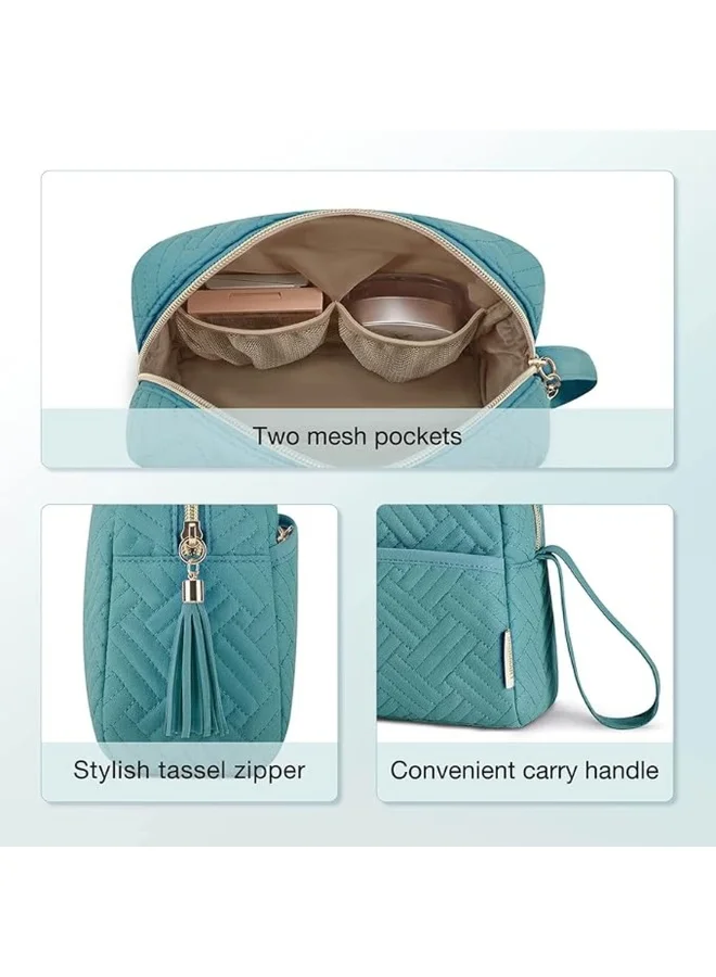 باج سمارت BAGSMART Teal Elegant Roomy Makeup Bag