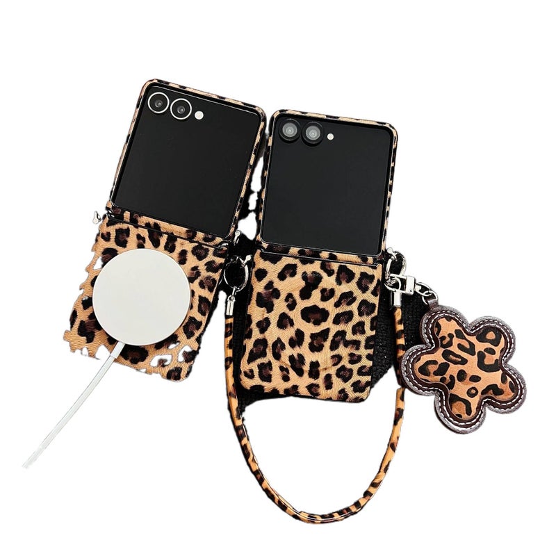 Protective Case | Drop Protection | Leopard Print | PC | Shockproof Cover for Samsung Galaxy Z Flip 5 - Image 3